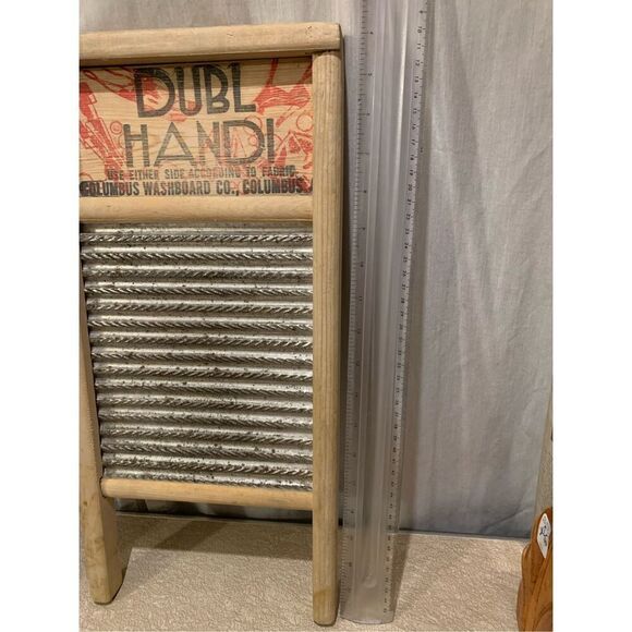 Washboard Vintage Home Decor Dubl Handi-Columbus Ohio Wash Board 18" X 8 1/2" - Picture 7 of 7